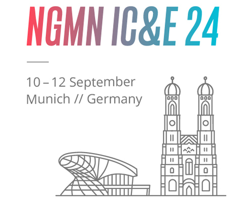 Cover image of the NGMN IC&E 2024 on 10 until 12 September in Munich, Germany, including a line drawing of buildings in Munich.